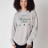 Michigan State Spartans burnout crewneck sweatshirt for women