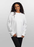 Burnout Crew Sweatshirt with Rhinestone Sleeves