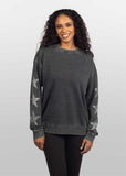 Burnout Crew Sweatshirt with Rhinestone Sleeves