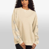 Burnout Crew Sweatshirt with Rhinestone Sleeves