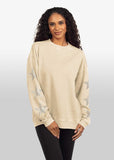 Burnout Crew Sweatshirt with Rhinestone Sleeves