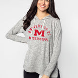Cozy Tunic Hoodie Ole Miss Rebels in Heather Grey