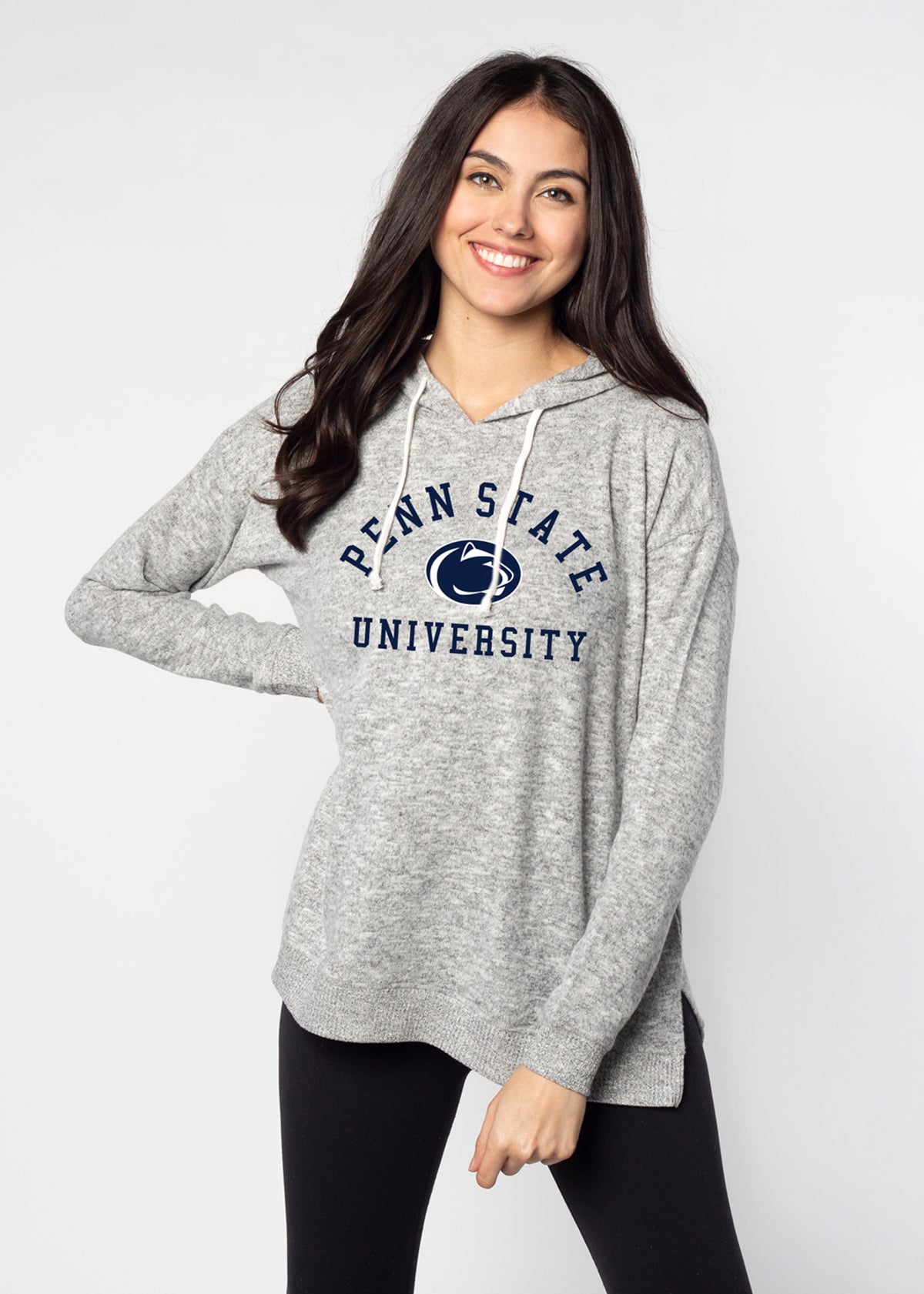 Cozy Tunic Hoodie Penn State Nittany Lions in Heather Grey