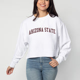 Corded Boxy Pullover Arizona State Sun Devils in White