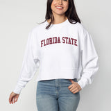 Corded Boxy Pullover Florida State Seminoles in White