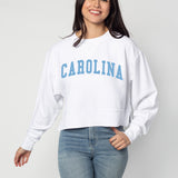 Corded Boxy Pullover North Carolina Tar Heels in White