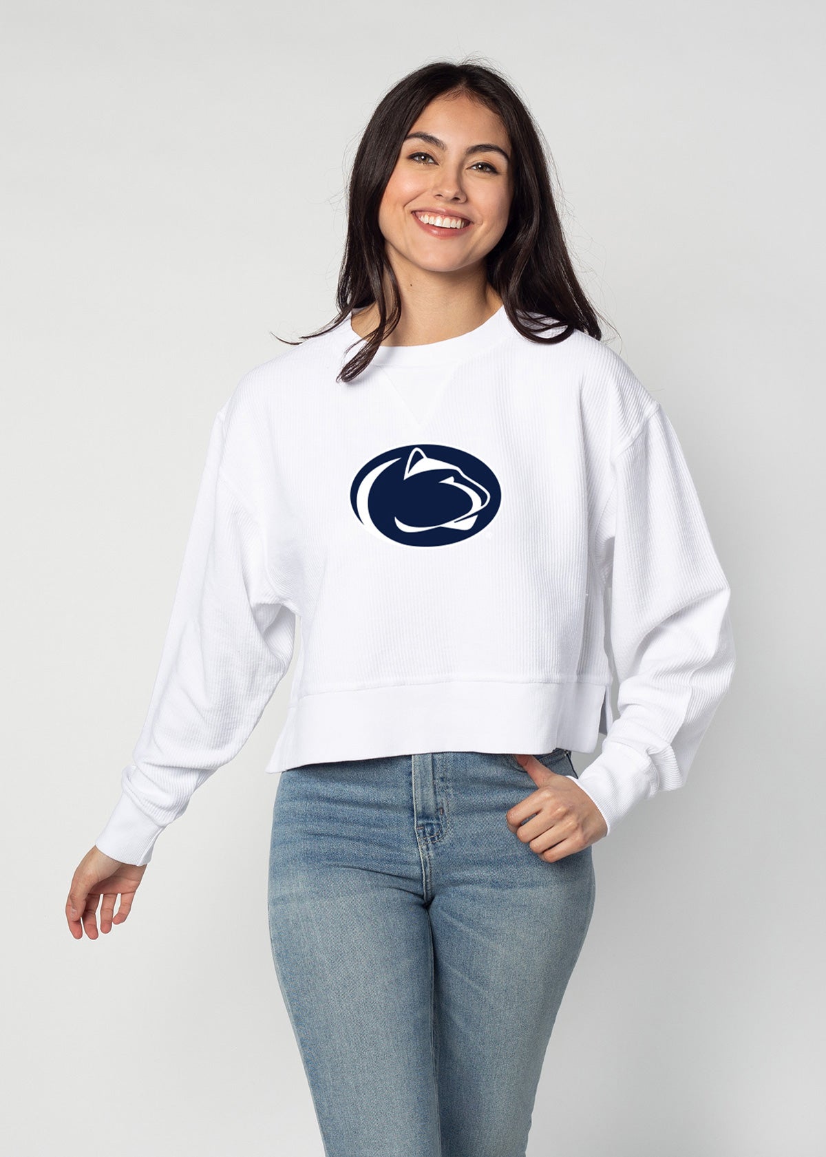 Corded Boxy Pullover Penn State Nittany Lions in White