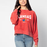 Kansas Jayhawks Junior Corded Boxy Pullover