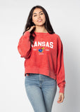 Kansas Jayhawks Junior Corded Boxy Pullover