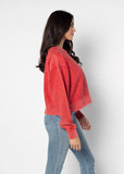 Kansas Jayhawks Junior Corded Boxy Pullover