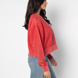 Corded Boxy Pullover Nebraska Cornhuskers in Red
