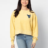 Corded Boxy Pullover West Virginia Mountaineers in Gold