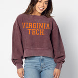 Corded Boxy Pullover Virginia Tech Hokies in Maroon