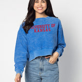 Corded Boxy Pullover Kansas Jayhawks in Royal