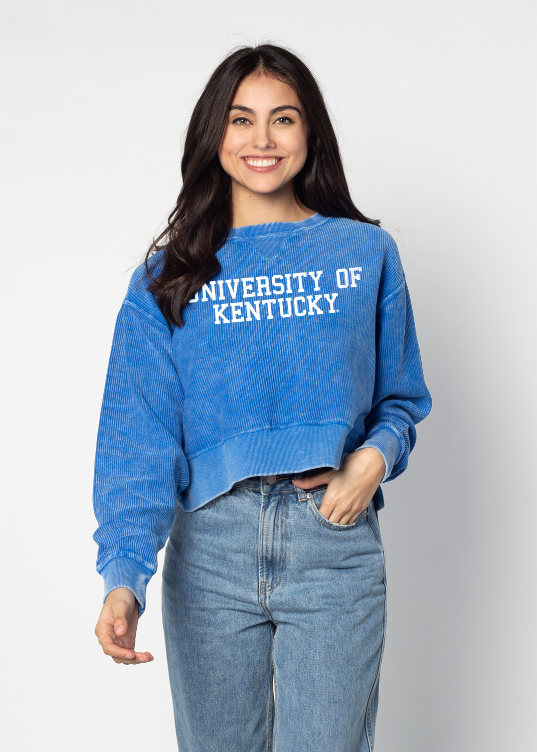 Corded Boxy Pullover Kentucky Wildcats in Royal
