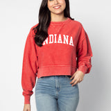 Corded Boxy Pullover Indiana Hoosiers in Crimson