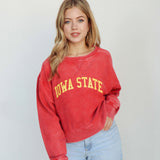 Corded Boxy Pullover Iowa State Cyclones in Crimson