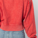 Corded Boxy Pullover Arkansas Razorbacks in Crimson