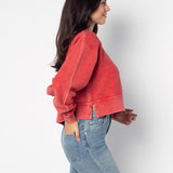 Corded Boxy Pullover Arkansas Razorbacks in Crimson