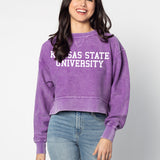 Corded Boxy Pullover Kansas State Wildcats in Purple