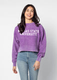 Corded Boxy Pullover Kansas State Wildcats in Purple