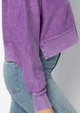 Corded Boxy Pullover Washington Huskies in Purple