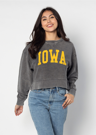 Campus Crew Sweatshirt Iowa Hawkeyes in Charcoal chicka d