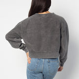 Corded Boxy Pullover Iowa Hawkeyes in Charcoal