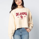 Oklahoma Sooners Junior Corded Boxy Pullover