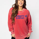 Burnout Campus Pullover Kansas Jayhawks in Cardinal