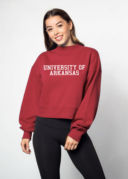 Chicka-D Arkansas Razorbacks Women's Cozy Fleece Tunic Hoodie - Heather Grey, Size X-Large