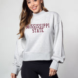 Hailey Sweatshirt Mississippi State Bulldogs in Ash Grey
