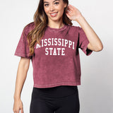 Short 'N Sweet Tee Mississippi State Bulldogs in Merlot