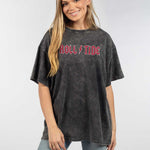Alabama Crimson Tide Unisex Graphite Oversized Mineral wash T-Shirt with Lived-in feel and look, short sleeve, crew neck and drop shoulders