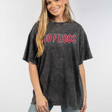 Arkansas Razorbacks Unisex Graphite Oversized Mineral wash T-Shirt with Lived-in feel and look, short sleeve, crew neck and drop shoulders