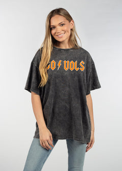 Tennessee Volunteers Unisex Graphite Oversized Mineral wash T-Shirt with Lived-in feel and look, short sleeve, crew neck and drop shoulders