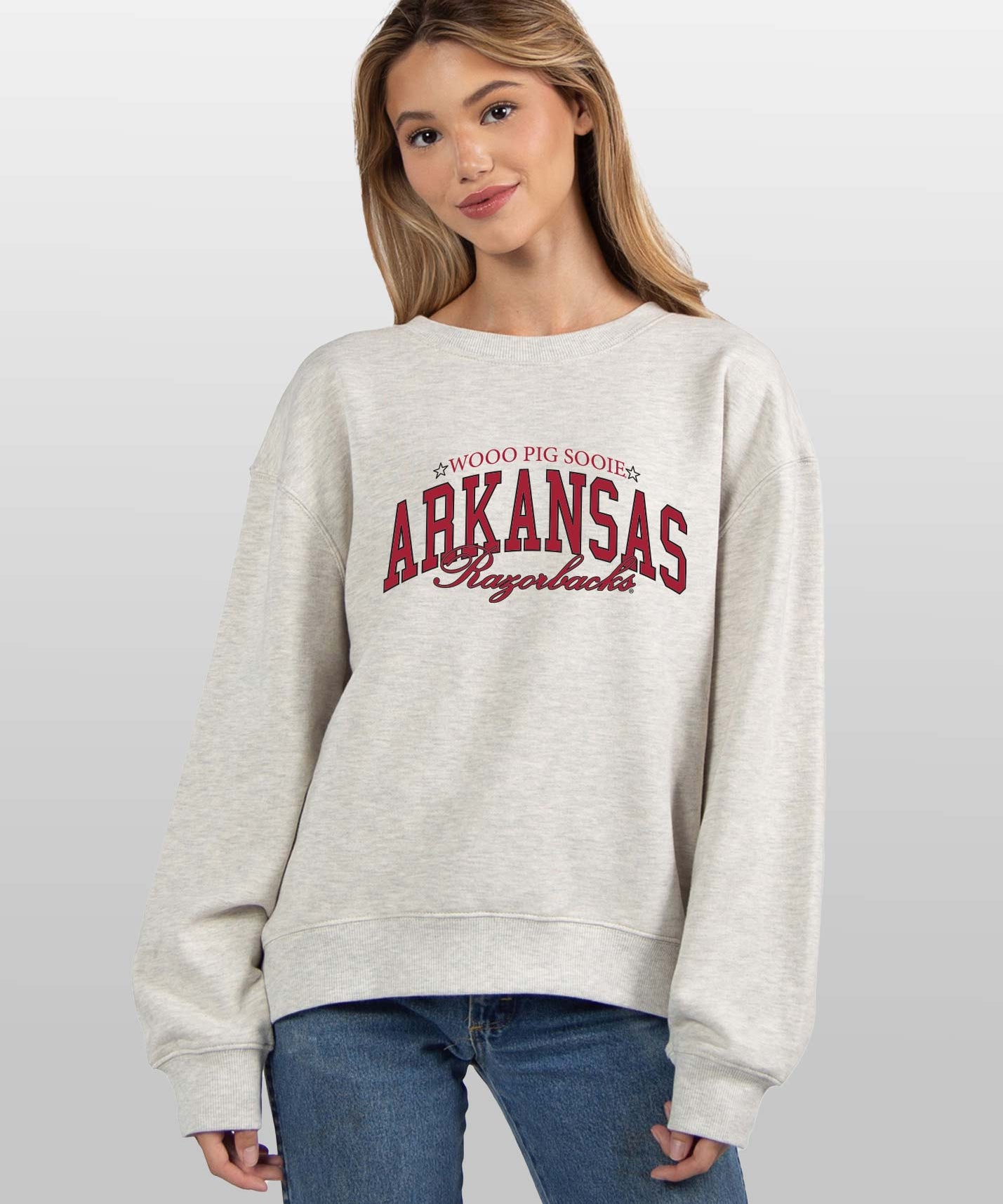 Arkansas Razorbacks grey women's sweatshirt 