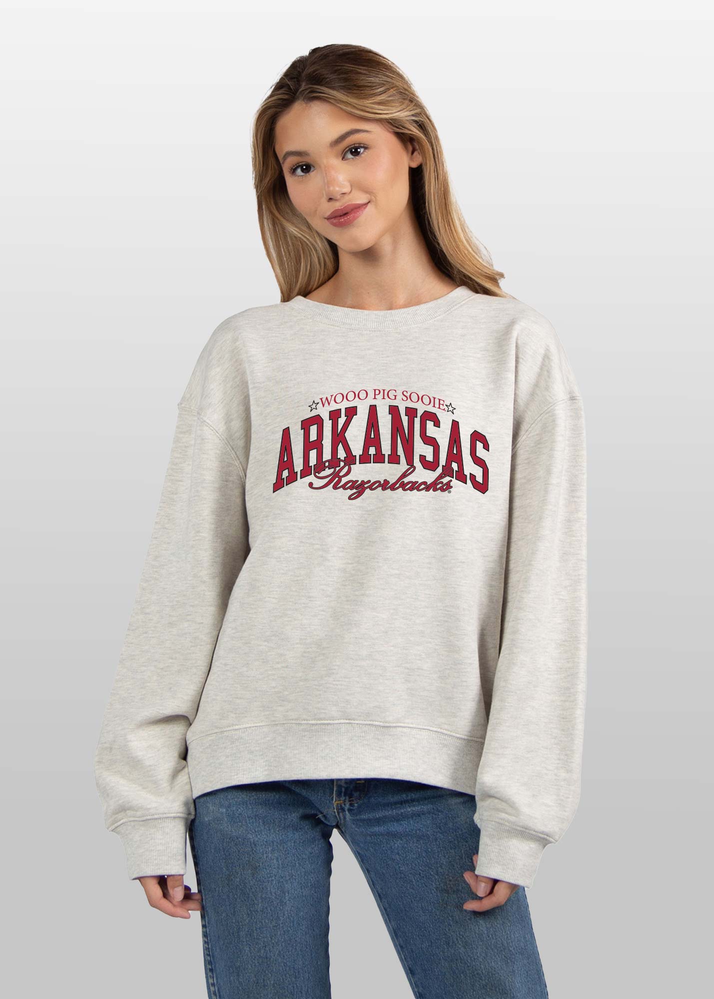 Arkansas Razorbacks grey women's sweatshirt 