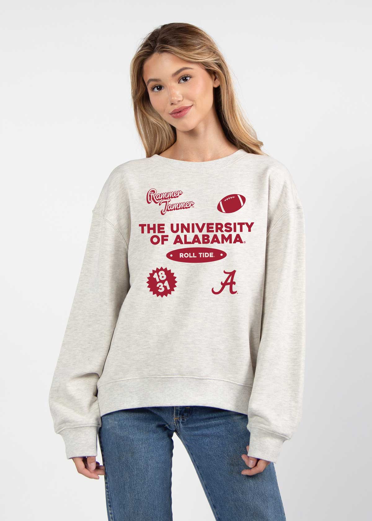 Alabama Crimson Tide oversized womens Old School Crew sweatshirt