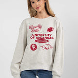 Arkansas Razorbacks oversized womens Old School Crew sweatshirt
