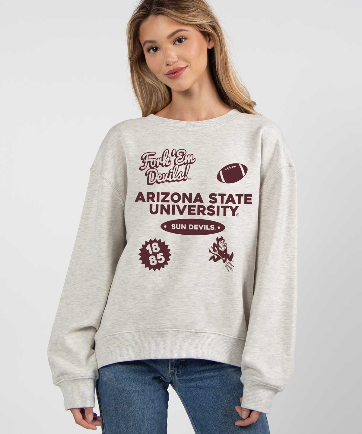 Arizona State Sun Devils oversized womens Old School Crew sweatshirt