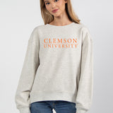 Old School Crew Clemson Tigers in Ash Grey