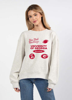 Georgia Bulldogs oversized womens Old School Crew sweatshirt