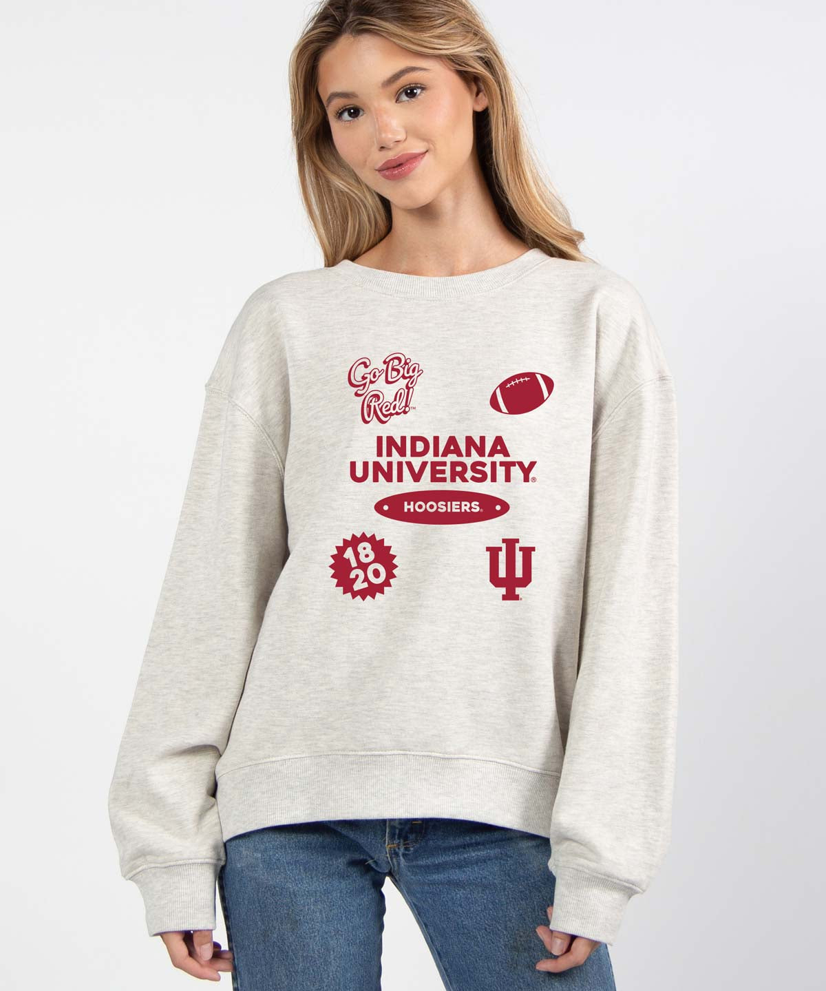 Indiana Hoosiers oversized womens Old School Crew sweatshirt