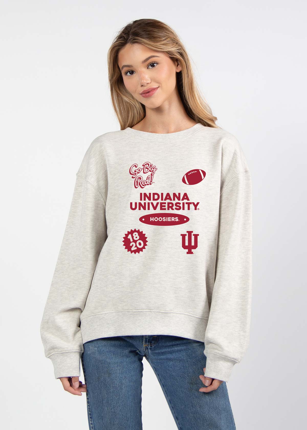 Indiana Hoosiers oversized womens Old School Crew sweatshirt
