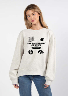Iowa Hawkeyes oversized womens Old School Crew sweatshirt
