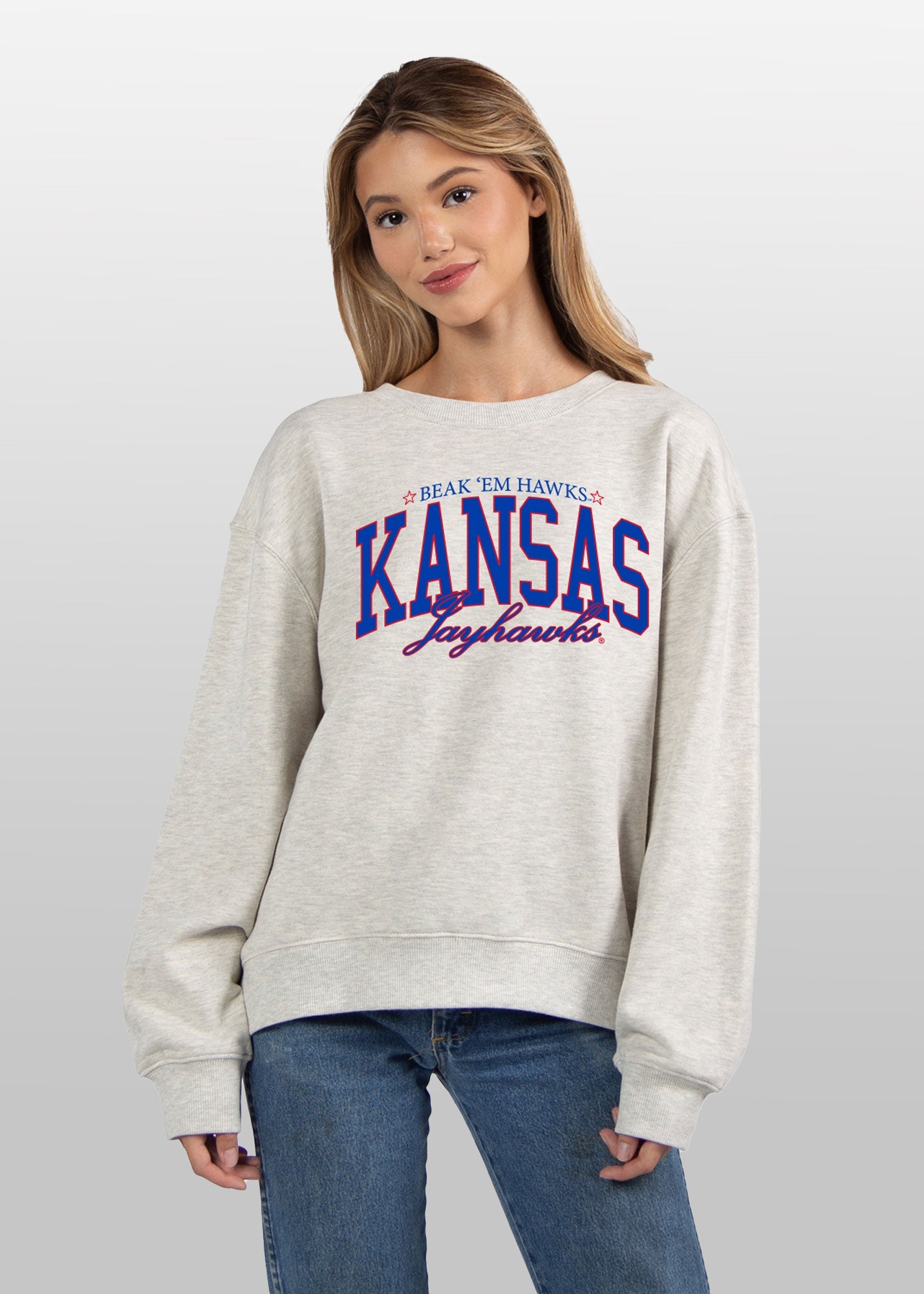 Kansas Jayhawks grey women’s sweatshirt
