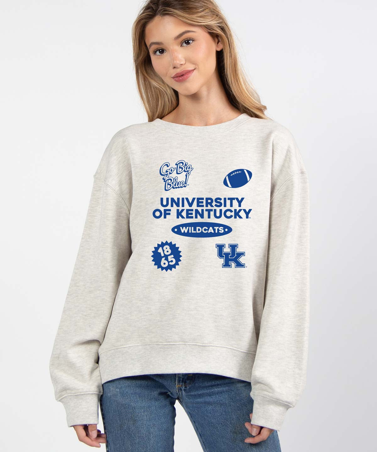 Kentucky Wildcats oversized womens Old School Crew sweatshirt
