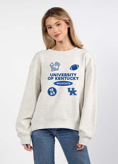 Kentucky Wildcats oversized womens Old School Crew sweatshirt