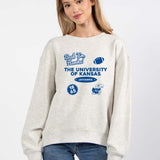 Kansas Jayhawks oversized womens Old School Crew sweatshirt